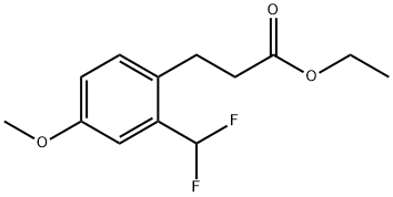 Ethyl 3-(2'-(difluoromethyl)-4'-methoxyphenyl)propionate Structure