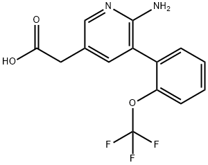 2-Amino-3-(2-(trifluoromethoxy)phenyl)pyridine-5-acetic acid Structure