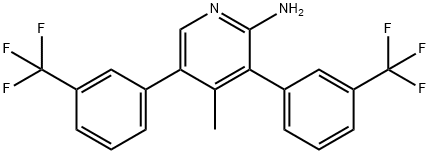 2-Amino-4-methyl-3,5-bis(3-(trifluoromethyl)phenyl)pyridine Structure