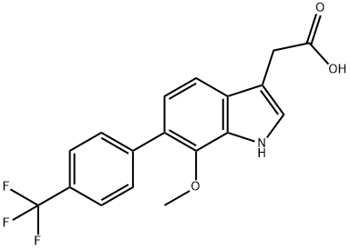 7-Methoxy-6-(4-(trifluoromethyl)phenyl)-indole-3-acetic acid Structure
