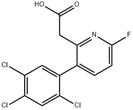 6-Fluoro-3-(2,4,5-trichlorophenyl)pyridine-2-acetic acid Structure