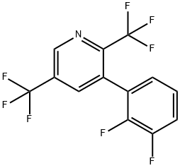 2,5-Bis(trifluoromethyl)-3-(2,3-difluorophenyl)pyridine Structure