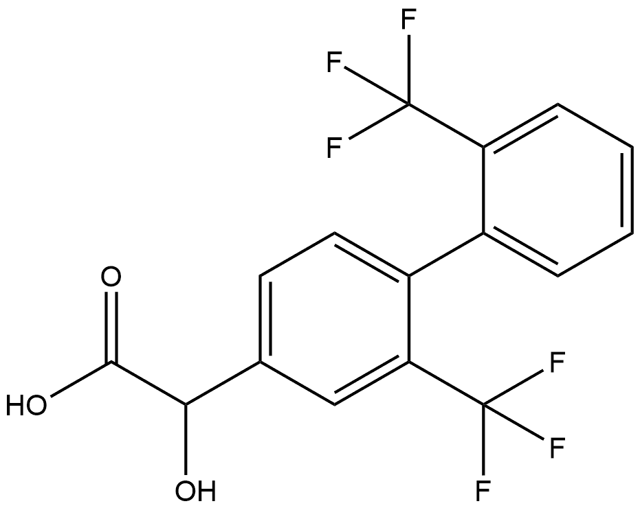 (2,2'-Bis(trifluoromethyl)biphenyl-4-yl)-hydroxy-acetic acid Structure