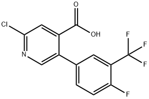 2-Chloro-5-(4-fluoro-3-trifluoromethylphenyl)isonicotinic acid Structure