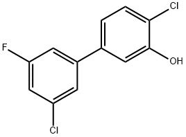 2-Chloro-5-(3-chloro-5-fluorophenyl)phenol Structure