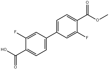 2-Fluoro-4-(3-fluoro-4-methoxycarbonylphenyl)benzoic acid Structure