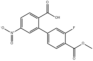 2-(3-Fluoro-4-methoxycarbonylphenyl)-4-nitrobenzoic acid Structure