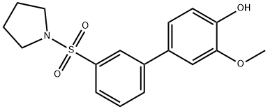 2-Methoxy-4-[3-(pyrrolidinylsulfonyl)phenyl]phenol Structure