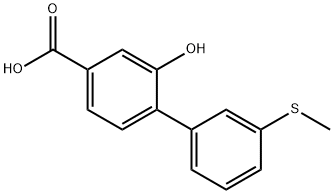 [1,?1'-?Biphenyl]?-?4-?carboxylic acid, 2-?hydroxy-?3'-?(methylthio)?- Structure