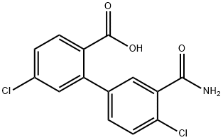 2-(3-Carbamoyl-4-chlorophenyl)-4-chlorobenzoic acid Structure