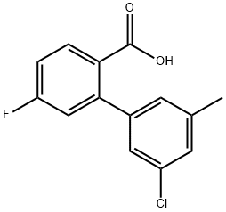 2-(3-Chloro-5-methylphenyl)-4-fluorobenzoic acid Structure