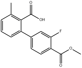 2-(3-Fluoro-4-methoxycarbonylphenyl)-6-methylbenzoic acid Structure