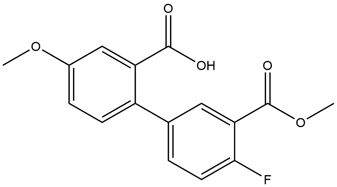 2-(4-Fluoro-3-methoxycarbonylphenyl)-5-methoxybenzoic acid Structure