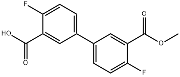 2-Fluoro-5-(4-fluoro-3-methoxycarbonylphenyl)benzoic acid Structure