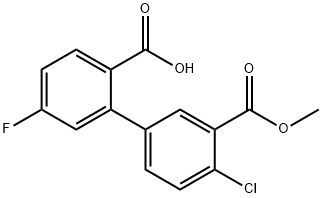 2-(4-Chloro-3-methoxycarbonylphenyl)-4-fluorobenzoic acid Structure