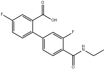 2-[4-(Ethylcarbamoyl)-3-fluorophenyl]-5-fluorobenzoic acid Structure