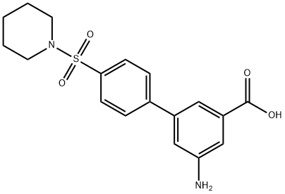 3-Amino-5-[4-(piperidin-1-ylsulfonyl)phenyl]benzoic acid Structure