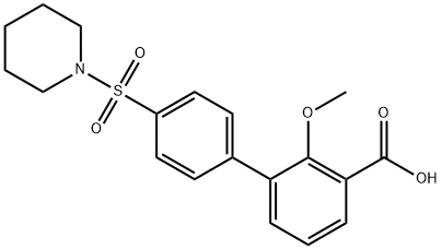 2-Methoxy-3-[4-(piperidin-1-ylsulfonyl)phenyl]benzoic acid 구조식 이미지