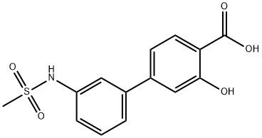 2-Hydroxy-4-(3-methylsulfonylaminophenyl)benzoic acid Structure