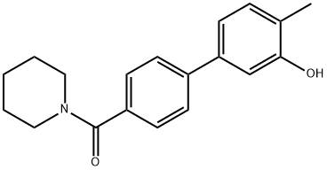 2-Methyl-5-[4-(piperidine-1-carbonyl)phenyl]phenol Structure