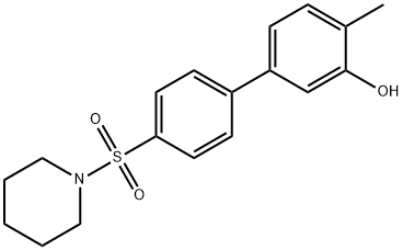 2-Methyl-5-[4-(piperidin-1-ylsulfonyl)phenyl]phenol Structure