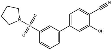 2-Cyano-5-[3-(pyrrolidinylsulfonyl)phenyl]phenol Structure