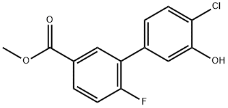 2-Chloro-5-(2-fluoro-5-methoxycarbonylphenyl)phenol Structure