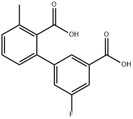 2-(3-Carboxy-5-fluorophenyl)-6-methylbenzoic acid Structure