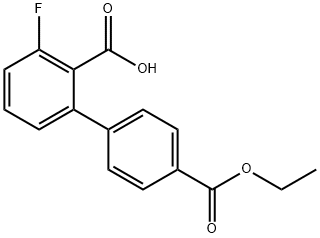 2-(4-Ethoxycarbonylphenyl)-6-fluorobenzoic acid Structure