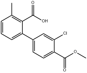 2-(3-Chloro-4-methoxycarbonylphenyl)-6-methylbenzoic acid Structure