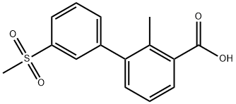 2-Methyl-3-(3-methylsulfonylphenyl)benzoic acid Structure