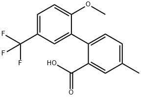 2-(2-Methoxy-5-trifluoromethylphenyl)-5-methylbenzoic acid Structure