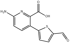 3-(5-Formylthiophen-2-yl)-6-aminopicolinic acid Structure