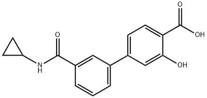 4-[3-(Cyclopropylaminocarbonyl)phenyl]-2-hydroxybenzoic acid Structure