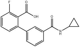 2-[3-(Cyclopropylaminocarbonyl)phenyl]-6-fluorobenzoic acid Structure