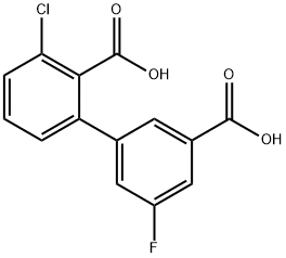 2-(3-Carboxy-5-fluorophenyl)-6-chlorobenzoic acid Structure