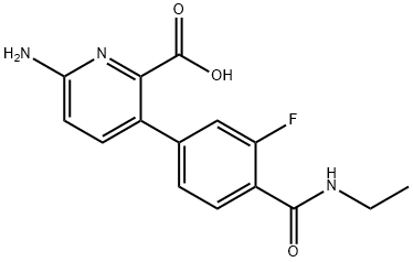 6-Amino-3-[4-(ethylcarbamoyl)-3-fluorophenyl]picolinic acid 구조식 이미지