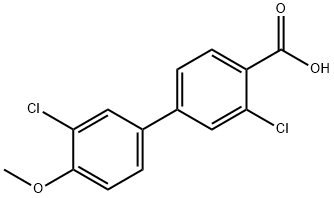 2-Chloro-4-(3-chloro-4-methoxyphenyl)benzoic acid Structure