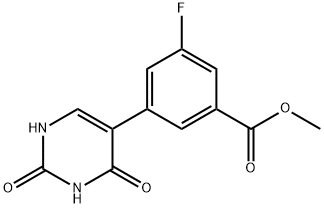 Benzoic acid, 3-?fluoro-?5-?(1,?2,?3,?4-?tetrahydro-?2,?4-?dioxo-?5-?pyrimidinyl)?-?, methyl ester Structure