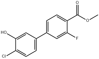 2-Chloro-5-(3-fluoro-4-methoxycarbonylphenyl)phenol Structure