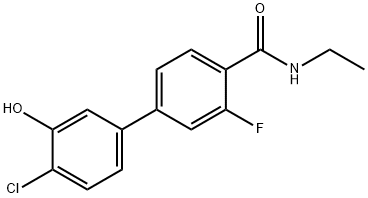 2-Chloro-5-[4-(ethylcarbamoyl)-3-fluorophenyl]phenol Structure