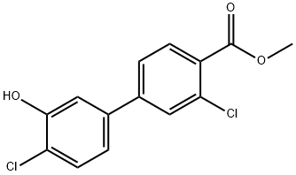 2-Chloro-5-(3-chloro-4-methoxycarbonylphenyl)phenol Structure