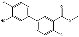 2-Chloro-5-(4-chloro-3-methoxycarbonylphenyl)phenol Structure