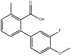 2-(3-Fluoro-4-methoxyphenyl)-6-methylbenzoic acid Structure