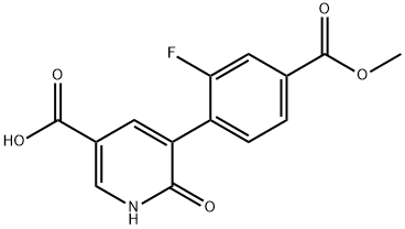 5-(2-Fluoro-4-methoxycarbonylphenyl)-6-hydroxynicotinic acid Structure