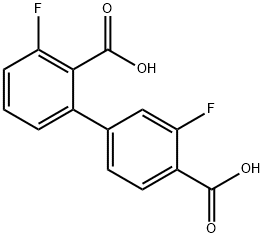 2-(4-Carboxy-3-fluorophenyl)-6-fluorobenzoic acid Structure