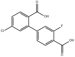 2-(4-Carboxy-3-fluorophenyl)-4-chlorobenzoic acid Structure