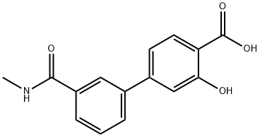 2-Hydroxy-4-[3-(N-methylaminocarbonyl)phenyl]benzoic acid Structure