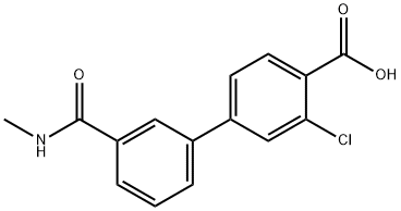 2-Chloro-4-[3-(N-methylaminocarbonyl)phenyl]benzoic acid Structure