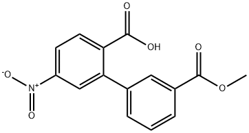 2-(3-Methoxycarbonylphenyl)-4-nitrobenzoic acid Structure